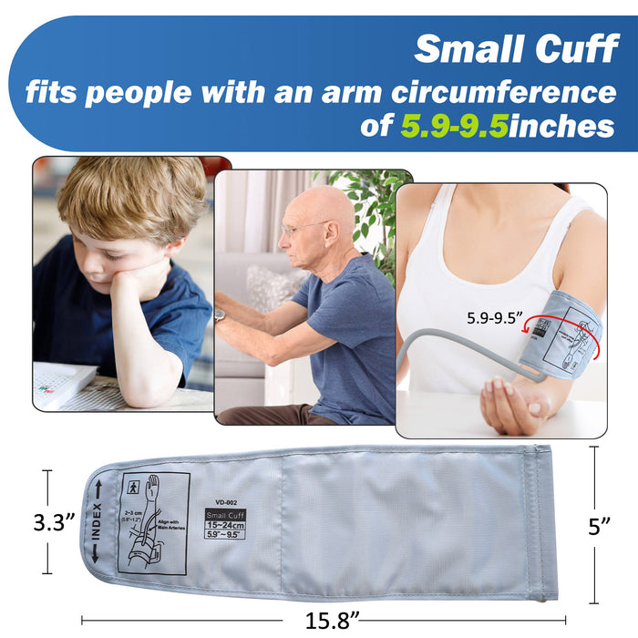 Pediatric Blood Pressure Cuff Compatible with Omron - Tailored for 5.9’’-9.5’’ (15-24CM) Arm Circumference, Replacement BP Cuff Ideal for Children and Women - Includes 6 Connectors-6976892099696