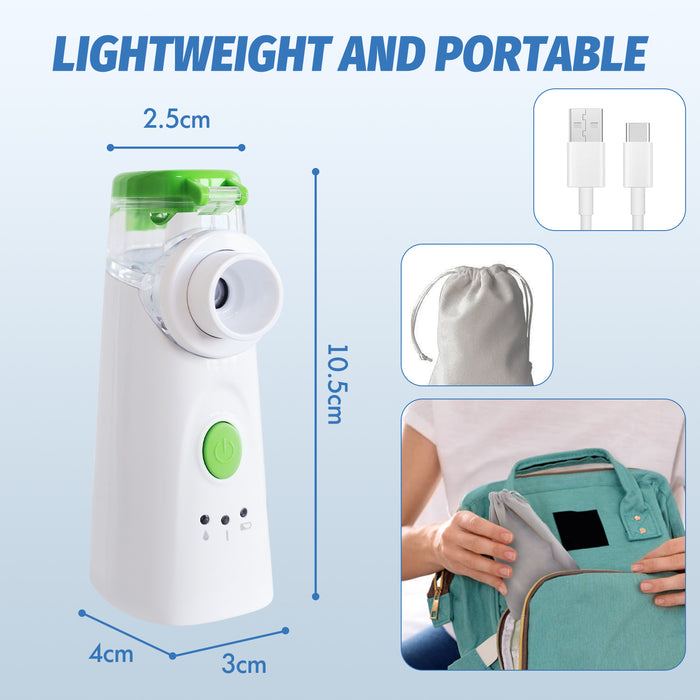 ELERA Nebuliser Machine, Rechargeable Nebulizer for Adults and Kids with Portable Design, Handheld Mesh Mist Inhalator Clean Silent Efficient Atomization with Storage Bag for Home and Travel Use