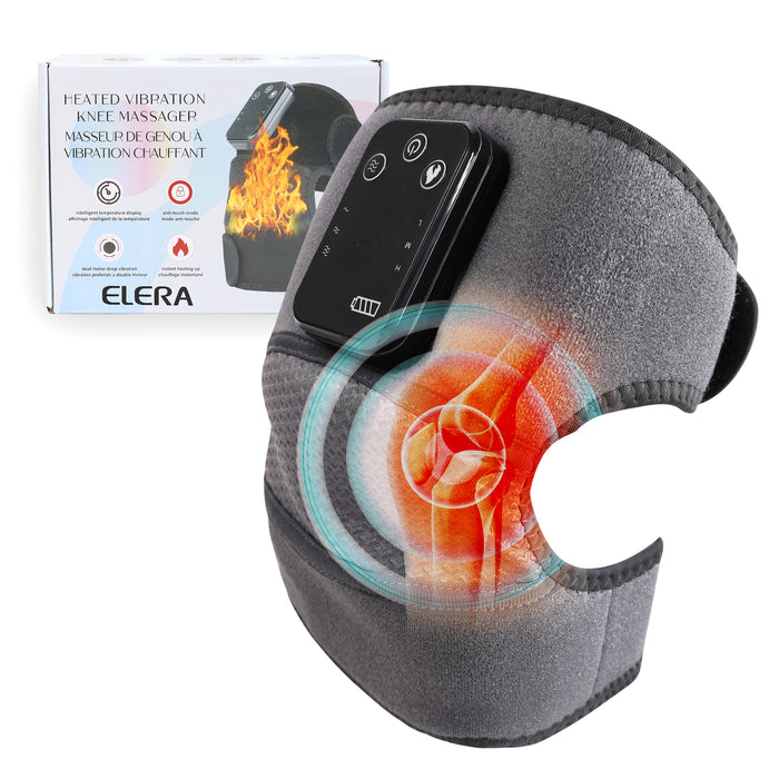 ELERA Cordless Heated Knee Massager, 3-in-1 Electric Knee Massager with Heat for Knee Heating Pad Elbow Shoulder(Single Pack)