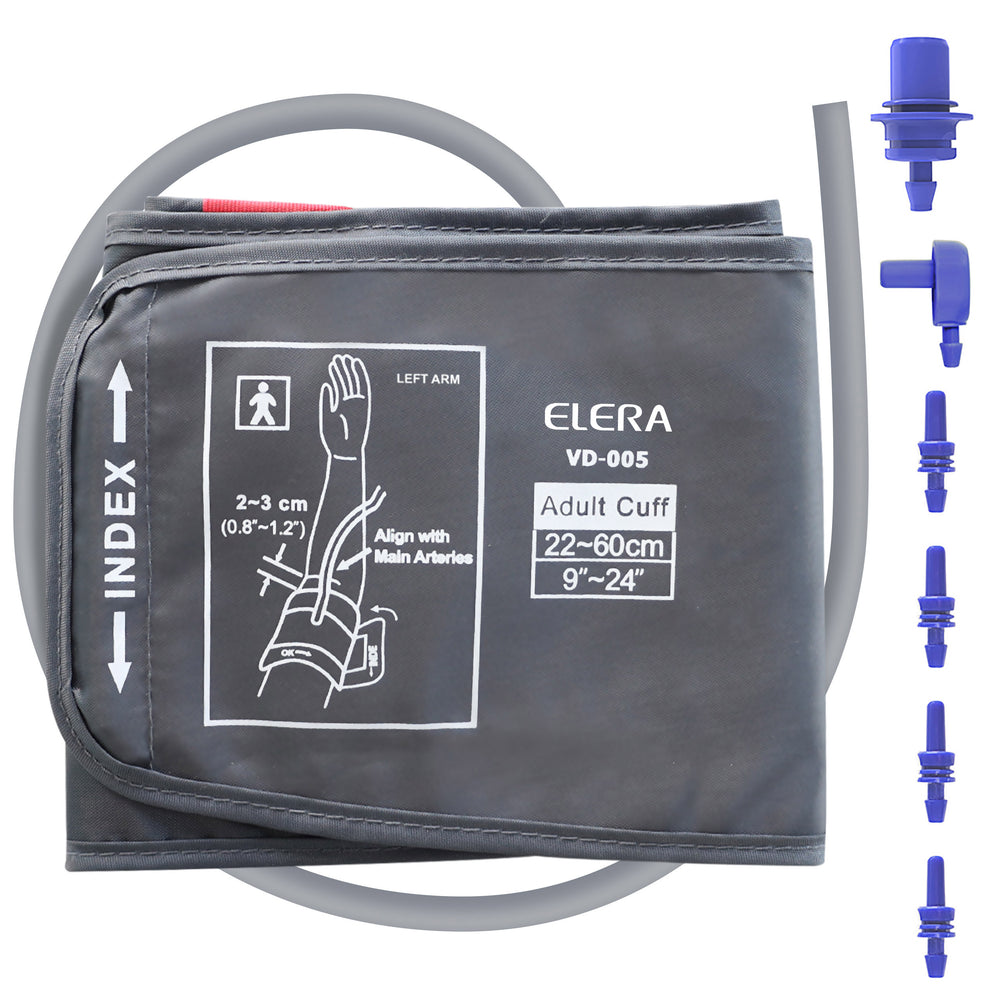 Extra Large Blood Pressure Cuff, ELERA Replacement Extra Large Cuff Applicable for 9”-24” Inches (22-60CM) Big Arm, Cuff Only BP Machine Not Included