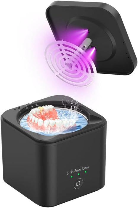 ELERA Ultrasonic Cleaner for Dentures, 3 Time Settings Ultrasonic Retainer Cleaner, 45KHz Dental Pod with Magnetic Cleaning Basket for Mouth Guard, Aligner, Whitening Trays-6976892099566