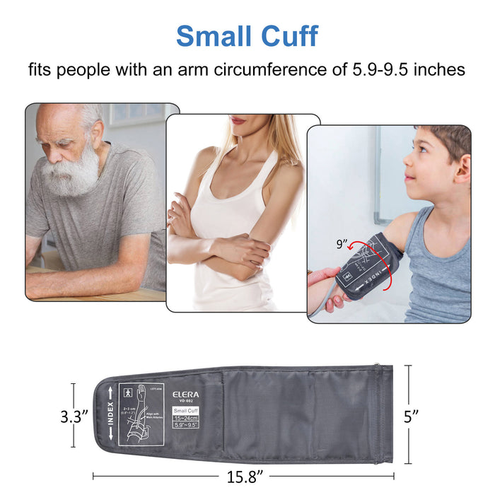 ELERA Child Small Blood Pressure Cuff, 15-24cm for Kids and Thin Arms, 6 Connectors are Compatible with Omron BP Monitors, Replacement for Children's Cuffs-6976892099931
