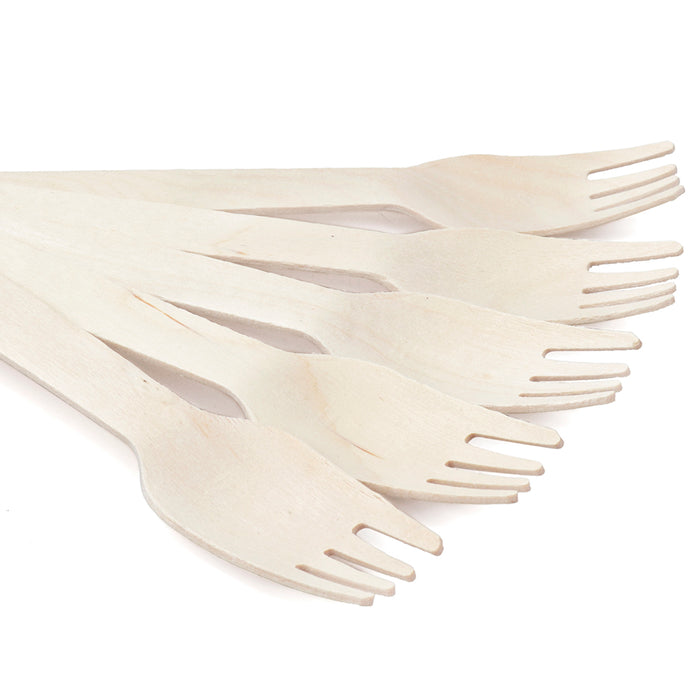 200 Pcs Disposable Wooden Cutlery Set (100 Forks, 50 Spoons, 50 Knives) - Premium Birch Wood Silverware, Biodegradable & Compostable Tableware for Parties, Weddings, Camping, and Everyday Dining