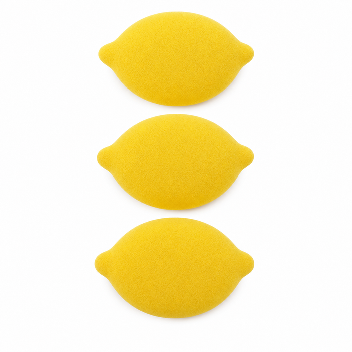 Lemon-Shaped Powder Puffs – Latex-Free Velvet Face Puffs for Setting Powder, Loose Powder & Pressed Powder – Cute Yellow Design for Smooth, Even Application – Gentle on Sensitive & Acne-Prone Skin - 已生成图像 1.png