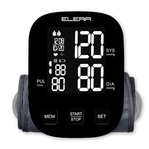 ELERA Blood Pressure Monitor - CE Approved UK Upper Arm Blood Pressure Machines for Home Use with Cuff 22-42cm Heart Rate Monitor LCD Backlight Display, Accurate Smart BP Monitor with 2x90 Memory-6976892099788