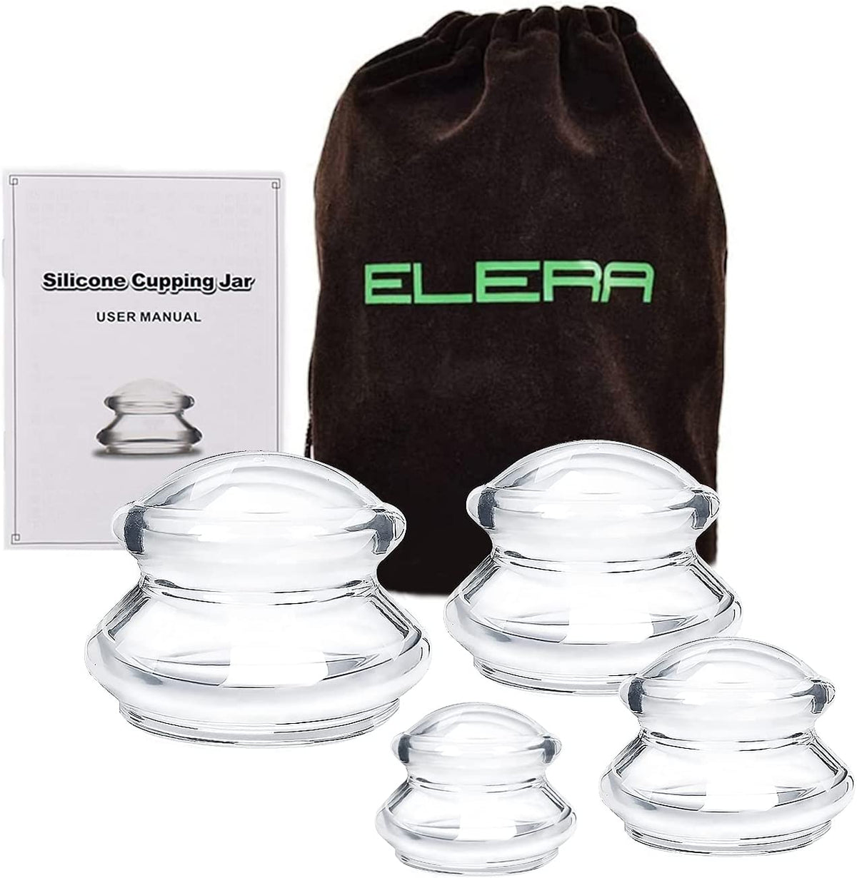 ELERA Silicone Cupping Therapy XL Size Sets, Professionally