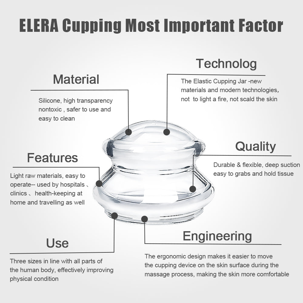 ELERA Silicone Cupping Therapy Set – Silicone Cups for Cupping in 4 Sizes (XL, L, M, S) for Cellulite Massage, Deep Tissue Relaxation & Full-Body Wellness (4-Pack)-6976892099269