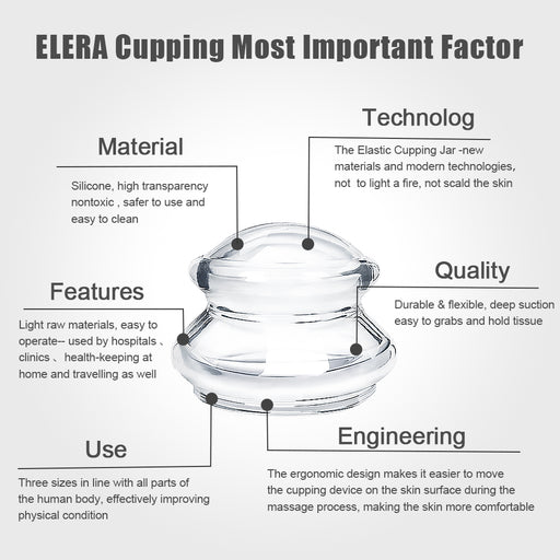 ELERA Silicone Cupping Therapy Set – Silicone Cups for Cupping in 4 Sizes (XL, L, M, S) for Cellulite Massage, Deep Tissue Relaxation & Full-Body Wellness (4-Pack)-6976892099269