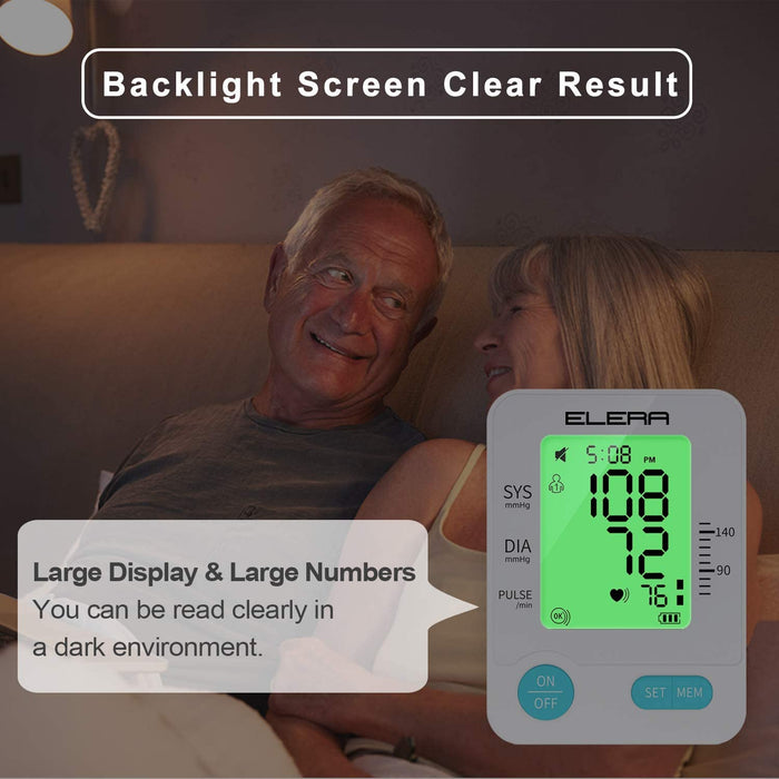 Blood Pressure Monitor Upper Arm, ELERA Automatic Digital Arterial BP —  Elera