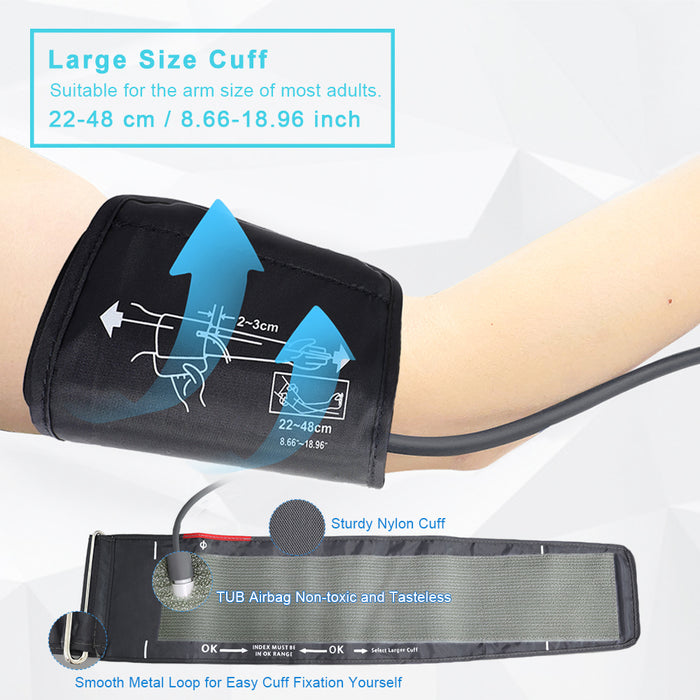 Large Cuff Blood Pressure Machine, Elera 8.66-18.89 Inches Home Use Digital Automatic Blood Pressure Monitor, Upper Arm BP Cuff Kit with Voice, Two User Mode, Type C Cable (Gray)