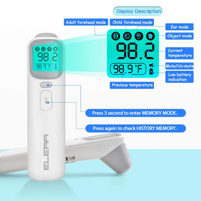 Infrared Forehead Thermometer for Adults, ELERA No Touch Digital Therm —  Elera