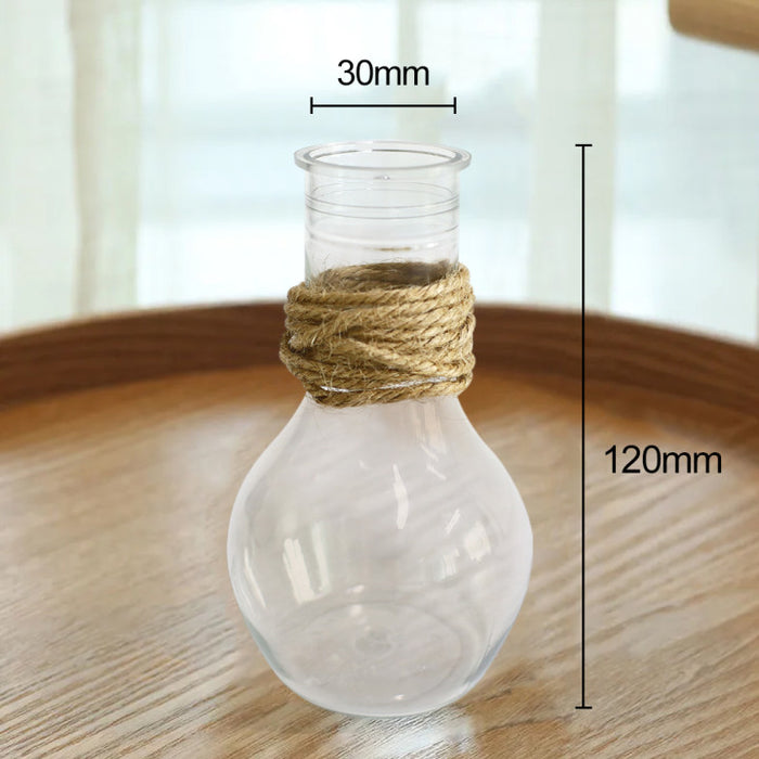 ELERA Glass Bulb Shape Container, Home Office Desk Ornament Hydroponic Glass Container for Growing Plants